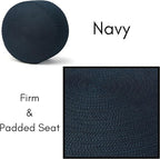 BIRDROCK HOME Outdoor Pouf Ottoman | Hand Woven Waterproof Foot Stool with Bead Bag Filling | Boho Foot Rest for Patio, Living Room, Porch & Outdoor Seating | Lightweight, Soft Stuffed Chair | Navy