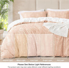 Love's cabin Dusty Rose Pink Queen Comforter Set - Queen Size Comforter Set, 3 Pieces Cute Floral Bedding Sets for All Seasons,1 Soft Reversible Botanical Flowers Comforter and 2 Pillow Shams