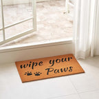 KANKUN Coco Coir Door Mat with Heavy Duty Backing, Welcome Doormat (17" x 30"), Doormat Entrance (Wipe Your Paws)