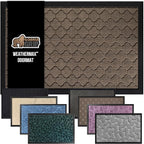GORILLA GRIP 100% Waterproof All-Season WeatherMax Doormat, 72x24, US Designed Natural Rubber, Stain and Fade Resistant, Low Profile Indoor Outdoor Door Mats, Easy Clean Patio Mat, Latte Quatrefoil