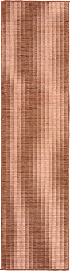Nourison Positano Indoor/Outdoor Terracotta 2'2" x 8' Area Rug, Easy Cleaning, Non Shedding, Bed Room, Living Room, Dining Room, Backyard, Deck, Patio (2x8)