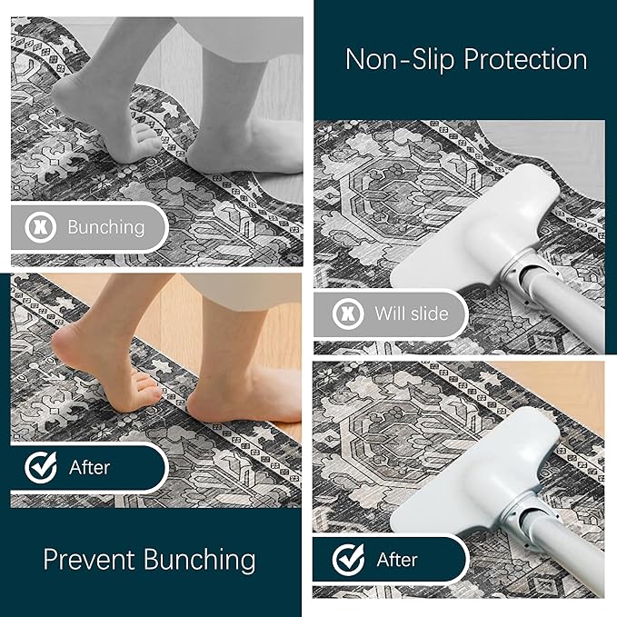 RUGSURE Rug Gripper Pad for Hardwood Floors & Tile Floor - Non Slip Area Rug Pads - Under Carpet Anti Skid Mat - Non Skid Rug Backing, 3x5 Ft