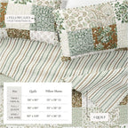 Great Bay Home 2-Piece Twin/Twin XL Microfiber Quilt Set with Shams - Patchwork Floral Reversible Design - Lightweight, All-Season, Layerable Bedding Set (Floral Grid - Brown)