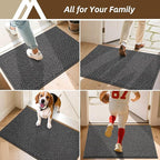 COSY HOMEER-Door-Mat 32"x48" Non Slip Absorbent Entryway Rugs Dirt Trapper Doormats Washable Entrance Mats Low Pile Welcome Floor Mat for Front Back Door and Entry Mats,Dark Grey