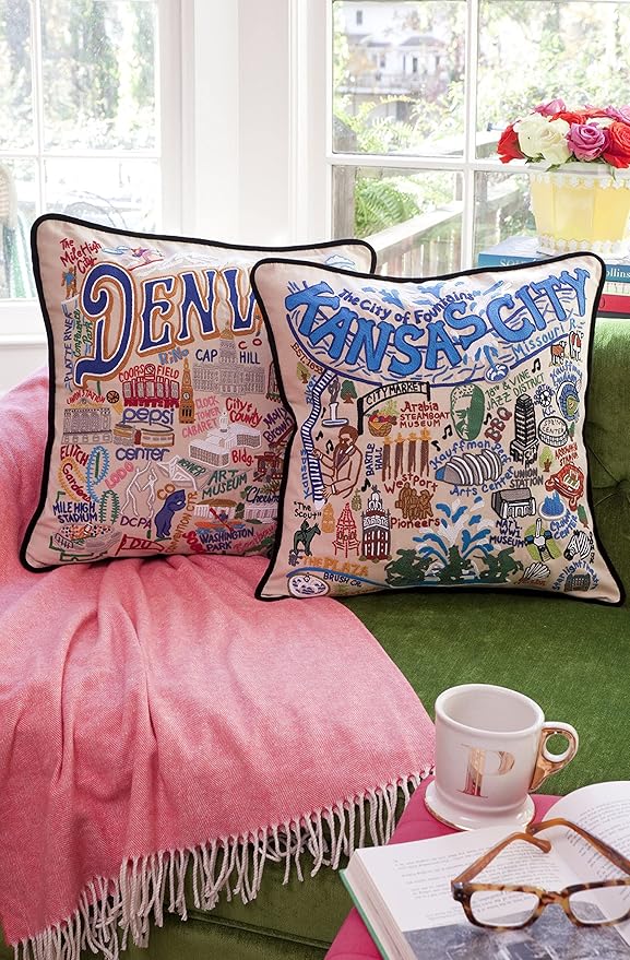 Catstudio Kansas City Embroidered Decorative Throw Pillow