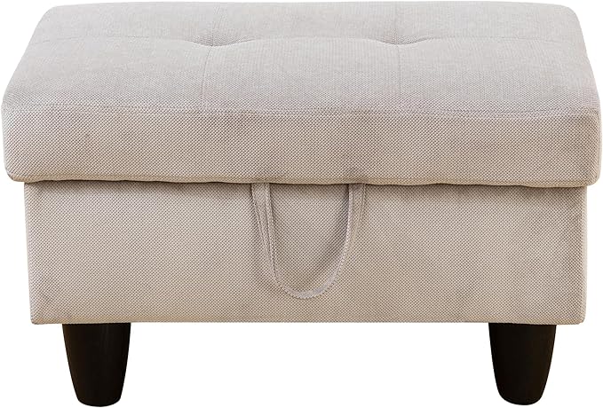 Ottoman Rectangular Storage Ottoman Bench, Footrest Stool Footstool with Lid for Living Room, Bedroom, Entryway, Brown, 28.5"x19"x17.5"