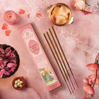 Incense Sticks, Rose Arabic Incense, Made with Natural Ingredients, Hand Rolled Aromatic Masala, 40 Stick Pack, 45-60 Minute Burn Time, Best for Home Fragrance, Meditation, Yoga, Spiritual Healing