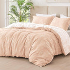 Love's cabin Dusty Rose Pink Full Size Comforter Set - Full Comforter Set, 3 Pieces Cute Floral Bedding Sets for All Seasons,1 Soft Reversible Botanical Flowers Comforter and 2 Pillow Shams