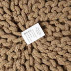 REDEARTH Pouf Ottoman - Cylindrical Knitted Poof - Cord Boho Pouffe - Cotton Round Foot Stool Puff for Home Decor - Living Room - Nursery - Bedroom - Patio - Lounge (16" x 16" x 16") - Beige