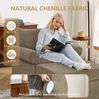 35.82” Accent Chair with Ottoman Upholstered Living Room Chairs for Reading Chair with Chaise Lounge Chairs Indoor, Comfortable Armchair for Bedroom (Brown, 35.82")