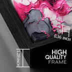 Abstract Wall Art for Living Room, Pink Canvas Wall Decor for Bedroom, Framed Picture Print, Large Size 59x29 Inches