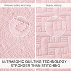 Love's cabin California King Size Quilt Bedding Set Pink Bedspreads - Cal King Summer Lightweight Bedspread Comforter - Coin Pattern Coverlet for All Season - 3 Pieces (1 Quilt, 2 Pillow Shams)