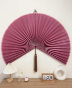 Fan Wall Decor,Japanese Wall Fan Decor,Large Bamboo Fan Wall Art For Boho Hanging Headboard,Decorative Folding Fan For Over Bed Decorations,Large Wall Dcor