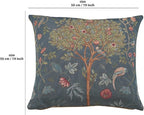 Charlotte Home Furnishings Decorative Tapestry Pillow Cover 19x19 in, Blue Kelmscott Couch Throw Pillow Cover, French Country Square Cushion Cases for Bed Room Home Decor, Soft Cotton Jacquard Woven