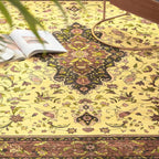 Topllen Washable Area Rug - 3'x5' Boho Bedroom Rug Indoor, Non-Slip Low-Pile Rugs for Living Room Bathroom Kitchen Front Door, Entry Throw Carpet Stain Resistance (Red, 3x5ft)