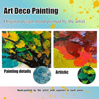 Hand Painted Colorful Tree Painting for Living Room - Bedroom Signs Wall Decor Above Bed - Large Framed Wall Art Size 29" x 59"