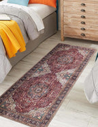 Keen Home Design 2x10 Rug - Machine Washable Runner Rug with Non-Slip Backing, Ideal for Hallway, Entryway, Kitchen, Laundry Room - Vintage, Easy Clean, Durable, Low Pile - (2'6" x 10')
