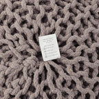 REDEARTH Round Pouf Foot Stool Bean Bag Ottoman - Hand Knitted Boho Pouffe - Home Decor Poof - Stuffed Foot Rest for Living Room - Nursery - Bedroom - Patio (19.5"x19.5"x14") - Taupe