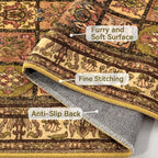 Topllen Washable Area Rug - 3'x5' Boho Bedroom Rug Indoor, Non-Slip Low-Pile Rugs for Living Room Bathroom Kitchen Front Door, Entry Throw Carpet Stain Resistance (Yellow, 3x5ft)