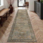 GENIMO 2x8 Runner Rugs for Hallway, Machine Washable Non Slip Vintage Rugs, Low Pile Lightweight Soft Print Rug for enrtyway, Corridor, Home Office, Kitchen, Warm Taupe