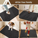 COSY HOMEER-Door-Mat 24"x36" Non Slip Absorbent Entryway Rugs Dirt Trapper Doormats Washable Entrance Mats Low Pile Welcome Floor Mat for Front Back Door and Entry Mats,Black