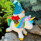Mood Lab Garden Gnome Statue - Garden Gnome Riding Unicorn - 8.3 Inch Tall Lawn Figurine - for Outdoor or House Decor - Funny Yard & Patio Decoration