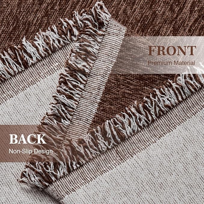 Couch Cover for Dogs Sectional Sofa Covers Washable for 2 Cushion Couch, Chenille Couch Cover Blanket Sectional Sofa Slipcovers, Multi-Use Furniture Protector for Kids, Pets, 71" X118", Coffee