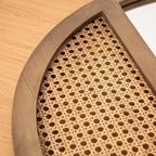 Rattan Round Mirror, 24 Inch Wall Mirror for Living Room Decor, Wooden Framed, Vintage Hanging Mirror, Hand-Woven for Wall Art Decoration