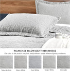 Love's cabin King Size Quilt Bedding Set Light Grey Bedspreads - Bed Summer Lightweight Bedspread Comforter - Coin Pattern Bedding Coverlet for All Season - 3 Pieces (1 Quilt, 2 Pillow Shams)