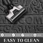 Yimobra Welcome Mat Outdoor, 36x24 Waterproof Door Mat Outside Entrance, All-Weather Non Slip Front Door Mat, Low-Profile Entryway Mat Indoor, Porch and Patio, Grey