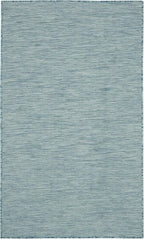 Nourison Positano Indoor/Outdoor Aqua 3' x 5' Area Rug, Easy Cleaning, Non Shedding, Bed Room, Living Room, Dining Room, Backyard, Deck, Patio (3x5)