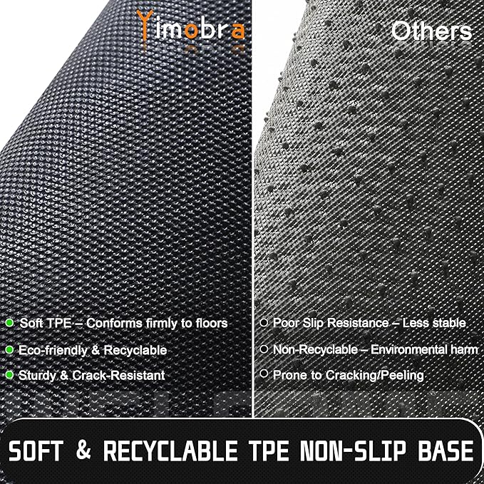 Yimobra Welcome Mat Outdoor Indoor, Waterproof Heavy Duty Front Door Mat Outside Entrance, Extra Sturdy Non-Slip Doormat, Low Profile, Dirt Trapping, 36x24 Inches, Black Gray