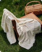 Bedsure 100% Cotton Throw Blanket for Couch - Chenille Woven Textured Blanket Gifts for Women, Cozy and Soft for All Seasons, Home Decor Boho Throw for Bed, Sofa, Oat Milk, 50x60 Inches