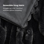 Cozy Bliss Faux Fur Throw Blanket for Couch, Cozy Warm Plush Striped Blanket for Sofa Bedroom Living Room,60 * 80 Inches Black