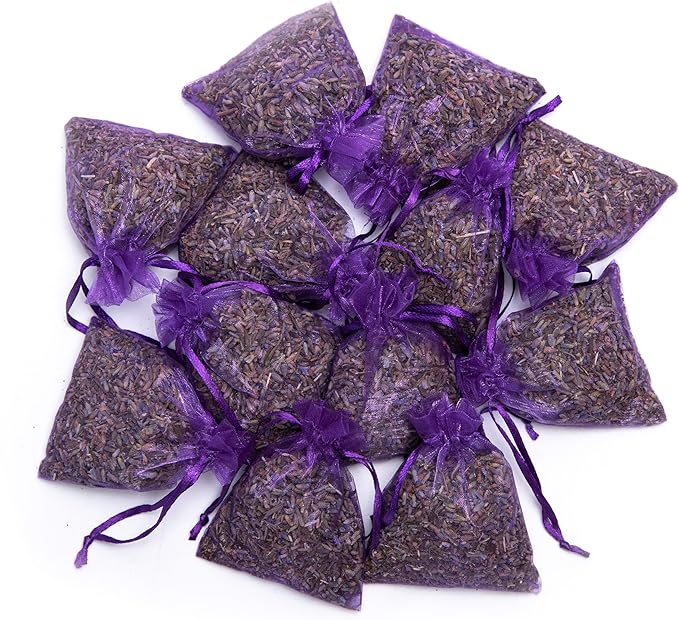 Bag of 12 Sachets Dried Lavender Flower Lavender Sachets for Drawers and Closets, LV-B-1