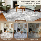 GENIMO Washable Area Rugs for Living Room, 6x9 Modern Non Slip Rugs, Low Pile Lightweight Soft Print Rug for Bedroom, Dining Room, Home Office, Grey