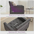 TYBOATLE Mid-Century Fabric Tufted Accent Living Room Armchairs, Comfy Modern Upholstered Bedroom Office Armchair, Reading Chair