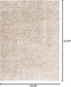 BoutiqueRugs Keita Contemporary Mosaic Area Rug - High Pile Fluffy Soft Shag Carpet for Living Room, Bedroom - Cream, Brown - 18" x 18" Sample