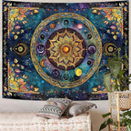 Lunerfex Mandala Solar System Tapestry Boho Tapestry for Bedroom Galaxy Tapestries Wall Hanging Living Room Wall Art and Home Decor 44x60