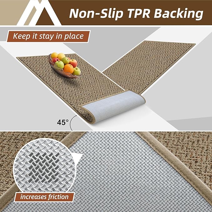 COSY HOMEER-Door-Mat 36"x60" Non Slip Absorbent Entryway Rugs Dirt Trapper Doormats Washable Entrance Mats Low Pile Welcome Floor Mat for Front Back Door and Entry Mats,Taupe