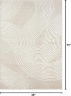 Abani Nuevo Collection Area Rug - Transitional Beige/Cream Design -4'x6' - Easy to Clean - Durable for Kids and Pets - Non-Shedding - Medium Pile - Soft Feel - for Living Room, Bedroom & Office