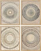 SIGNWIN Adhesive Canvas Poster Beige Abstract Geometric Circle Stroke Minimalist Folk Boho Mid-Century Inspired Digital Print Decorative Zen Bedroom Relax Multicolor - 8"x10"x 4