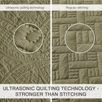 Love's cabin Quilts for Queen Bed Green Bedspreads Bedding Set - Summer Lightweight Bedspread Comforter - Coin Pattern Bedding Coverlet for All Season - 3 Pieces (1 Quilt, 2 Pillow Shams)