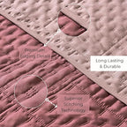Vianney Queen Comforter Novo Blush Bedding 91x93 Inches Reversible Lightweight Quilt Blanket Soft Cozy All-Season Bedspread in Blush Pink and Pale Pink