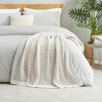 Amélie Home Chenille Waffle Throw Blanket for Couch, Reversible Pineapple Stitch Knit Soft Cozy Knit Blanket Lightweight Warm Decorative Throw for Sofa, Bed, Living Room, 60"x80", Beige&Ivory