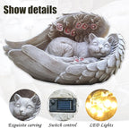 Solar Cat Garden Statues Outdoor Décor-Cat Figurines Solar LED Light Lawn Ornaments - Yard Decorations for Patio, Balcony, Backyard -Unique Birthday House Warming Gifts for Mom