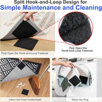 Audend Double Sided Rug Gripper, 12 Pack Non Skid Rug Pads, Rug Stickers on Wood Floor and Tile Floors, Black Carpet Gripper, Rug Gripper for Indoor, Outdoor, Home, Kitchen,Yoga Mat