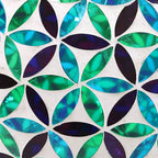 Sunnydaze Cool Blooms 10" Mosaic Glass Garden Gazing Globe with LED Solar Light - Set of 2