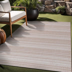 Stripe Outdoor Rug 9x12 Washable Outside Carpet for Indoor Patio Porch Waterproof Easy Cleaning Non Shedding Area Rugs Beige 9 x 12