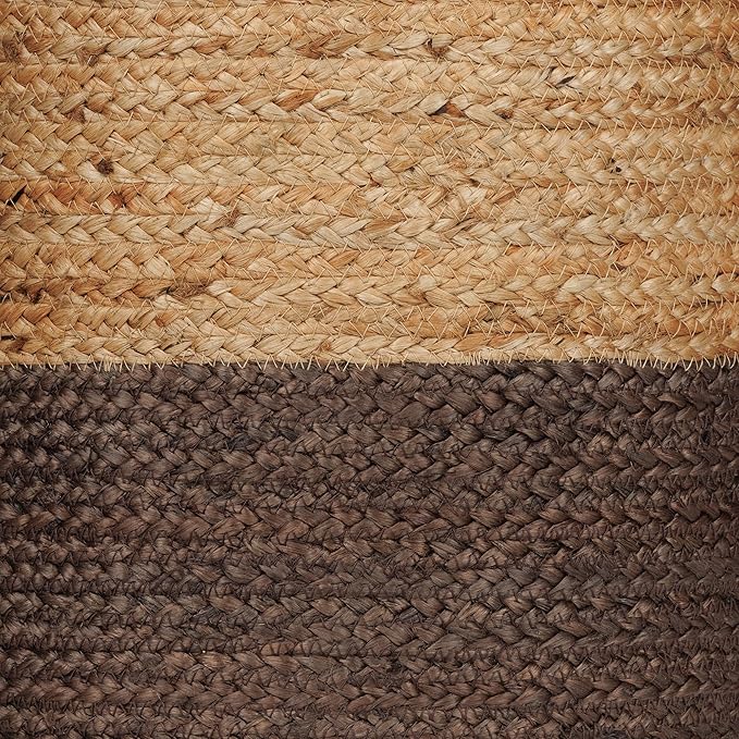 REDEARTH · Cylindrical Pouf Foot Stool Ottoman - Jute Braided Pouffe Poof Accent Sitting Footrest for The Living Room, Bedroom, Nursery, Patio, Lounge & Other Rooms (14.5”x14.5”x16”; Natural Acorn)